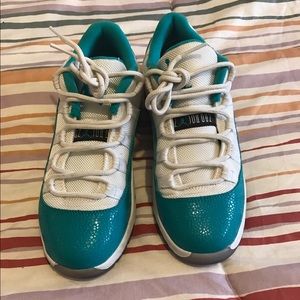 Aqua Jordan Low 11s Size 2