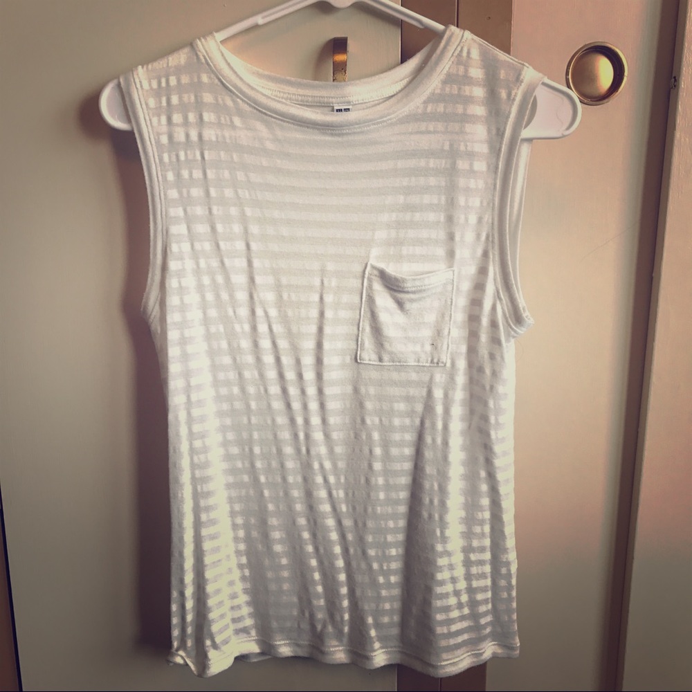 Uniqlo stripe white tank