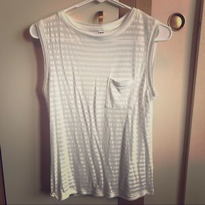 Uniqlo stripe white tank