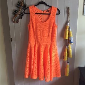 Neon orange Express skater dress