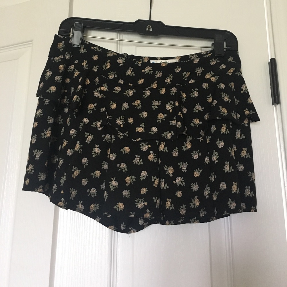 Black floral shorts
