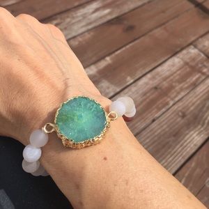 Quartz stone Druzy bracelet