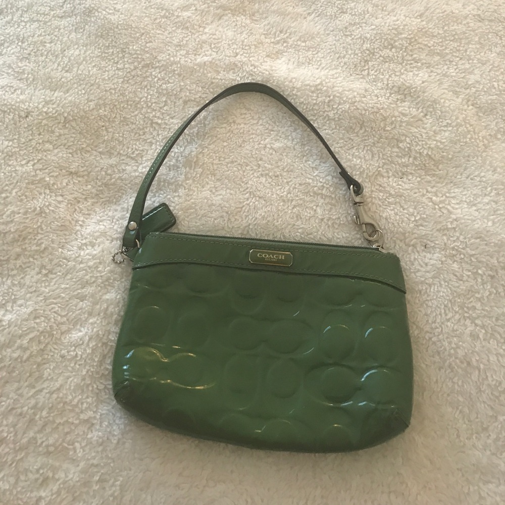 Mini green coach bag
