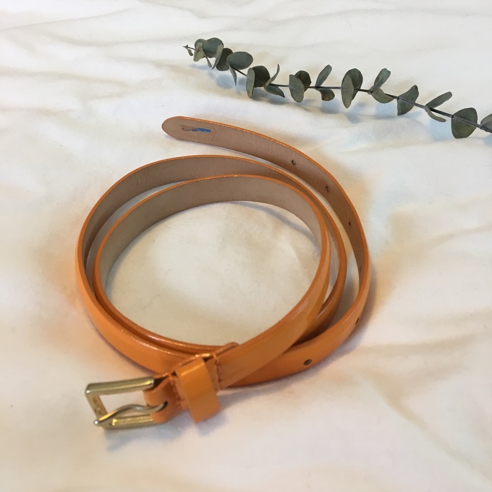 Orange patent leather J. Crew belt!