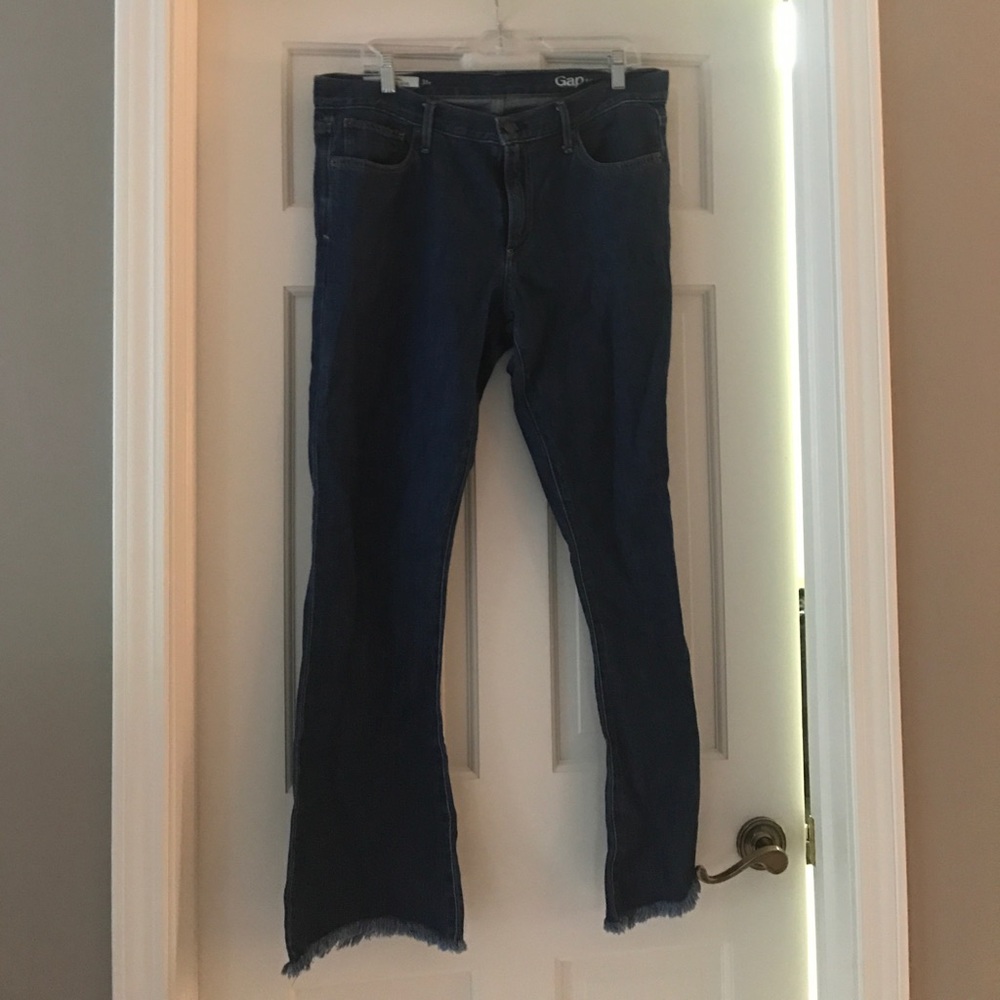 Gap Frayed Hem Flare Jeans