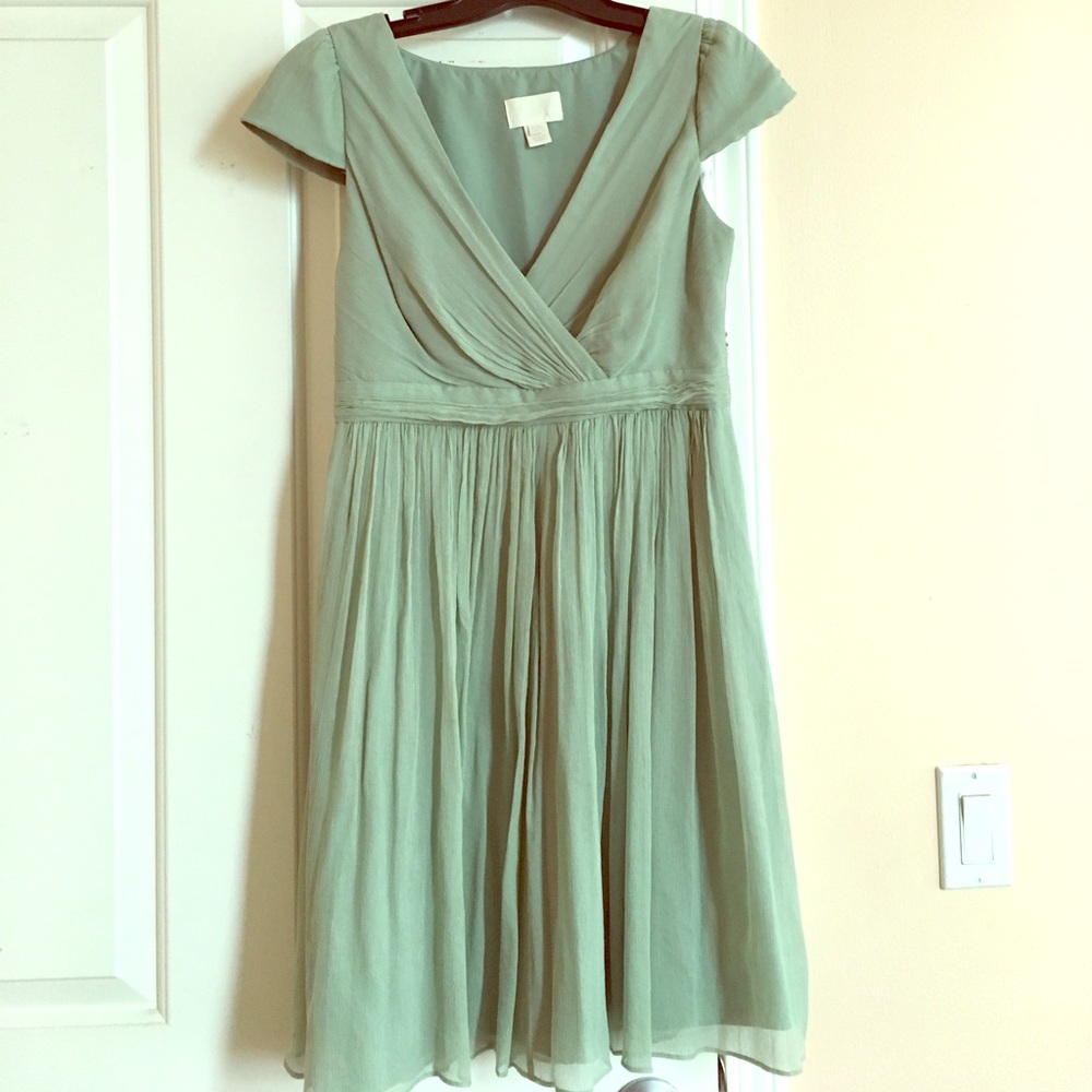 Mint green cap sleeve chiffon dress from J.Crew