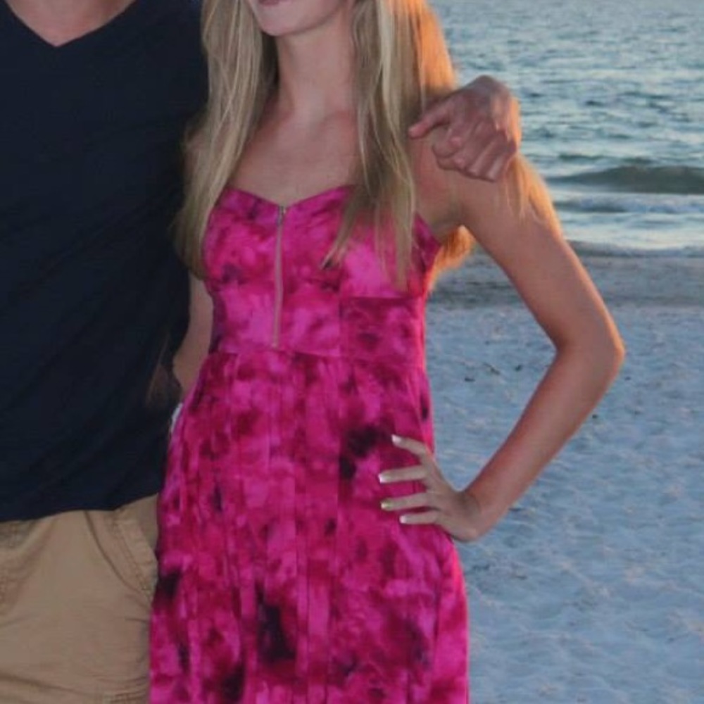 Pink spaghetti strap sundress