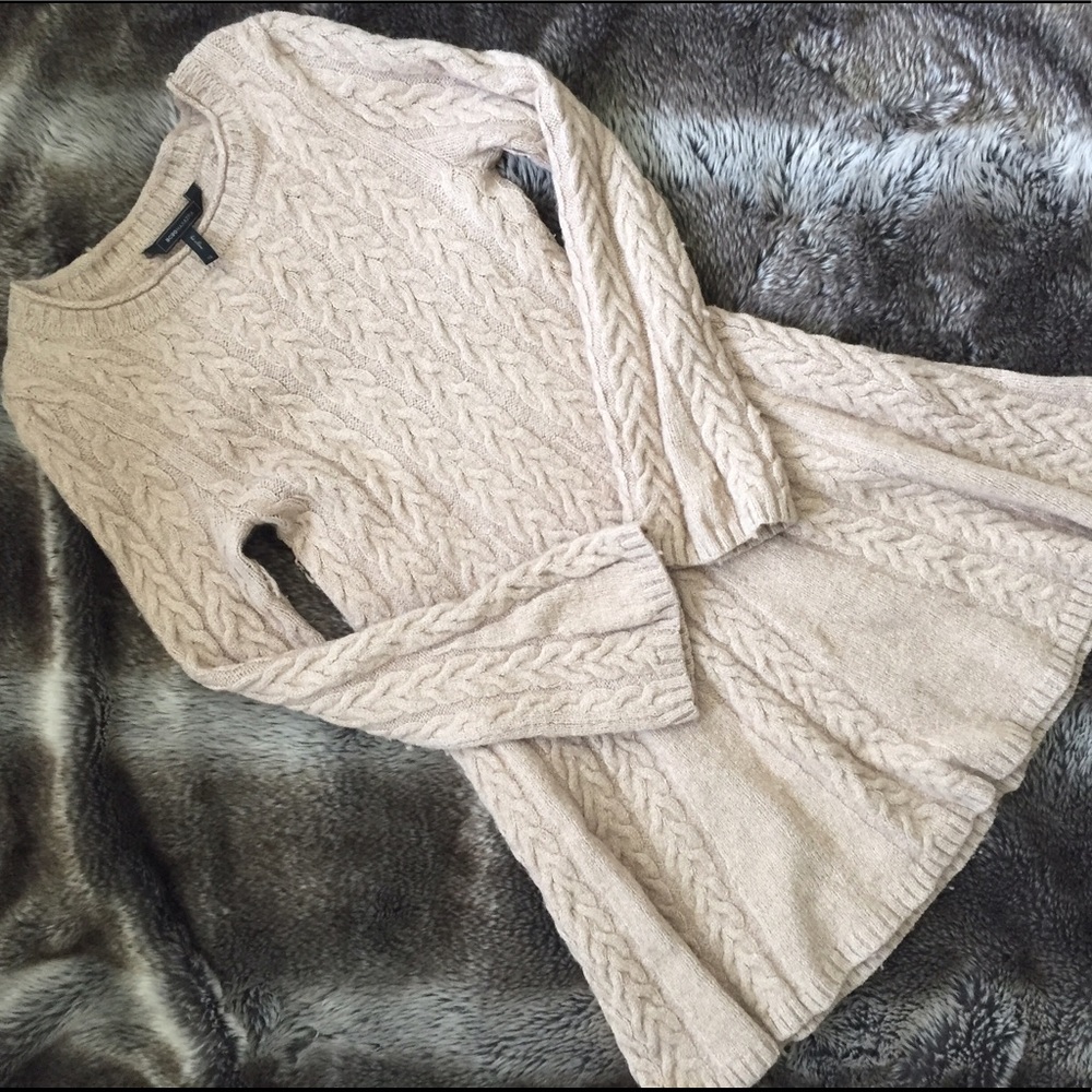 BCBGMAXAZRIA sweater dress with bell sleeves