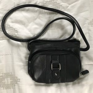 Small, black Merona crossbody bag
