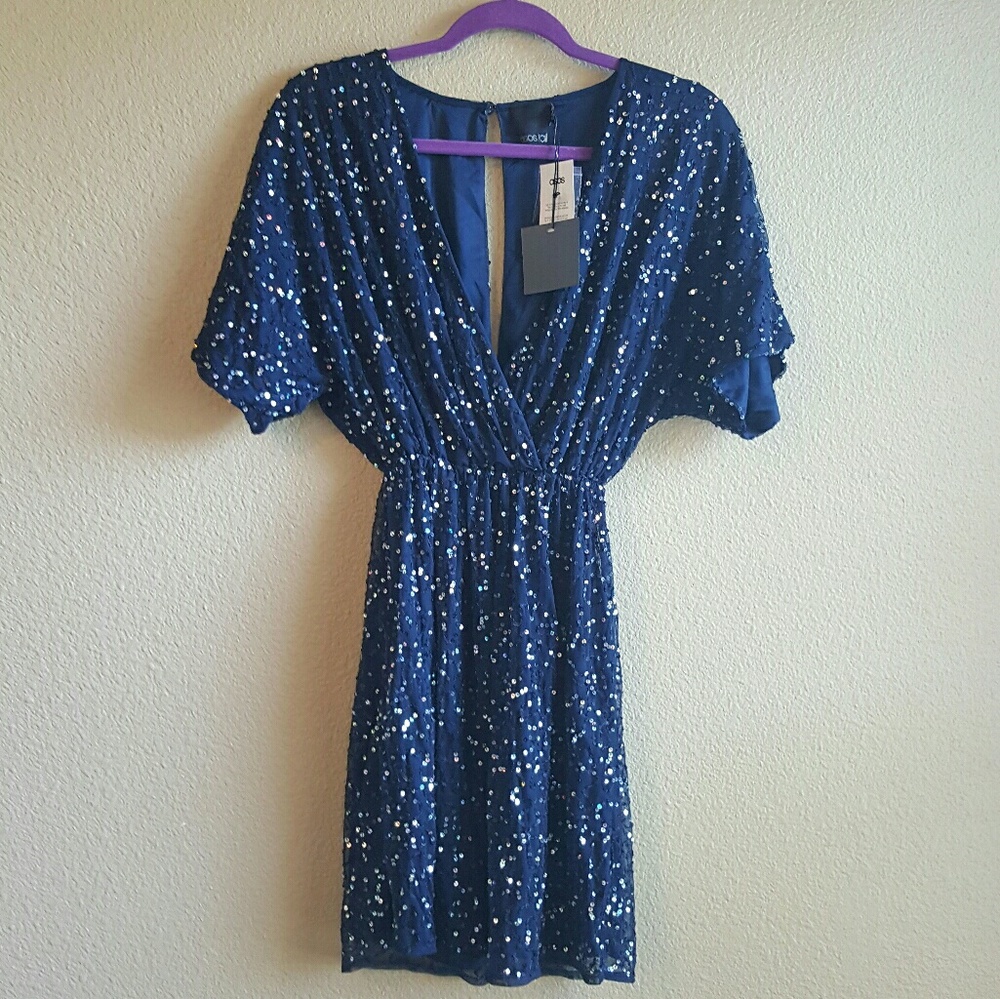 ASOS // NAVY SEQUIN KIMONO DRESS