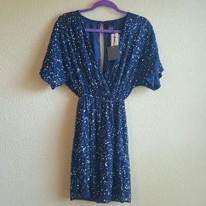 ASOS // NAVY SEQUIN KIMONO DRESS