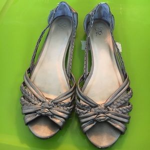 Silver flat sandals