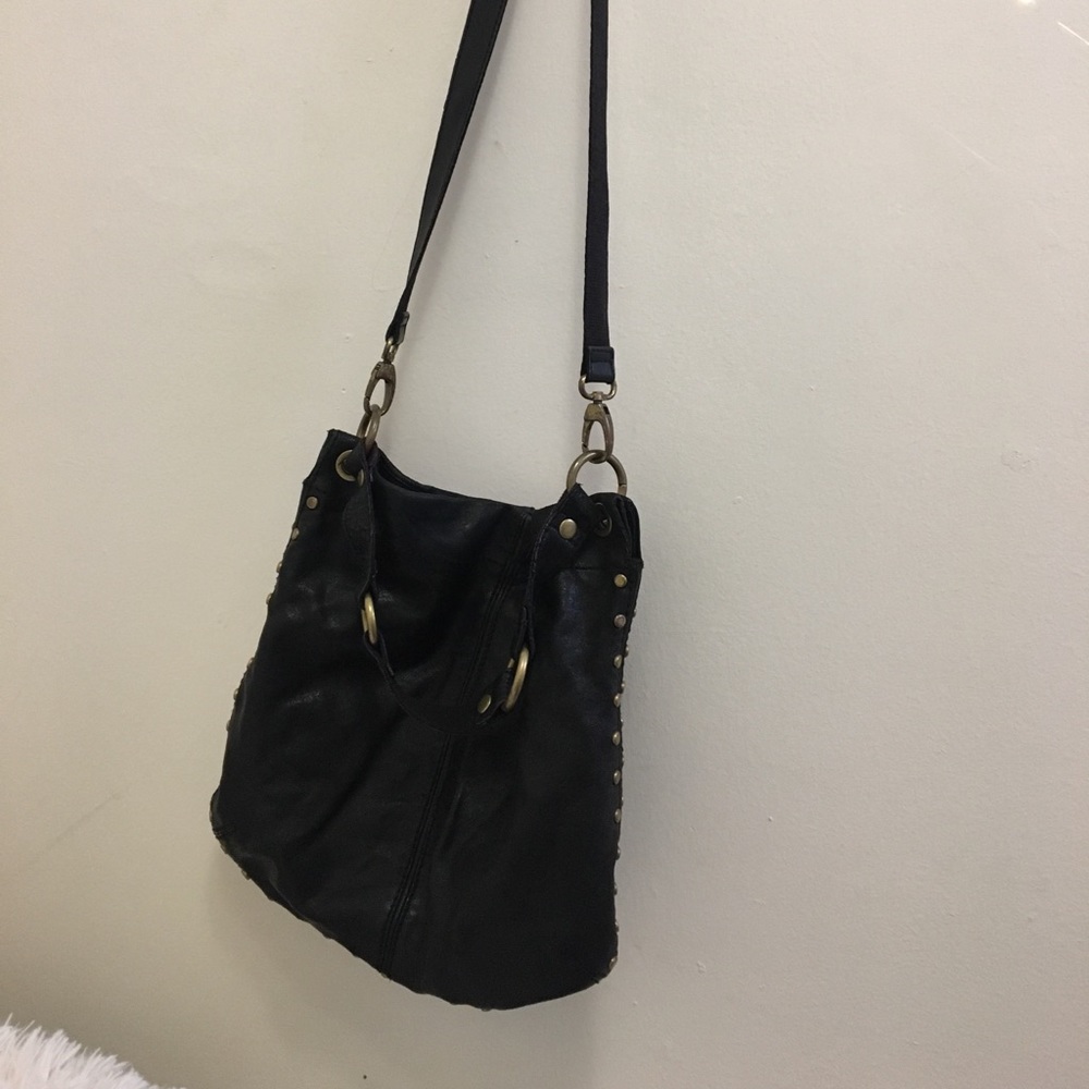 Vintage Black Leather Studded Fossil Purse