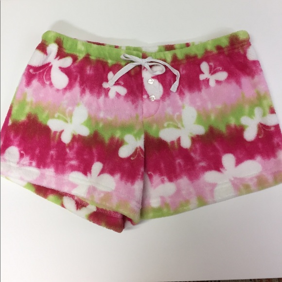 NEW 2 Fleece PJ Shorts Butterfly - Picture 2 of 5