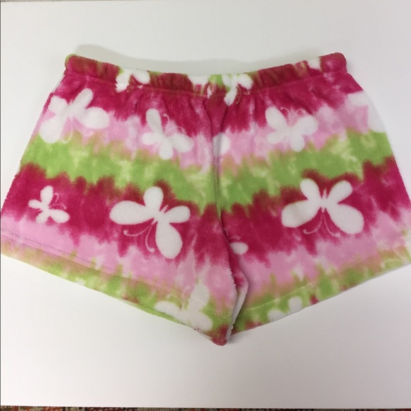 NEW 2 Fleece PJ Shorts Butterfly - Picture 3 of 5