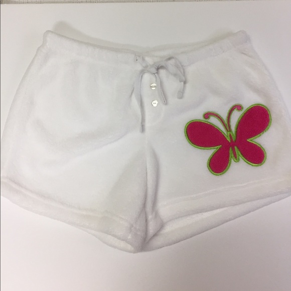 NEW 2 Fleece PJ Shorts Butterfly - Picture 4 of 5