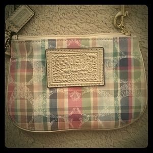 Coach Wristlet - Spring Plaid Canvas - Almost New