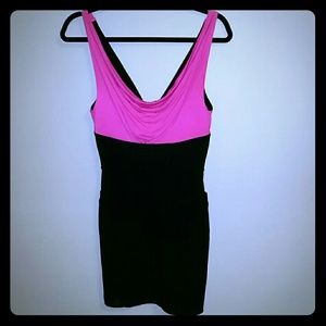 Bebe pink and black dress