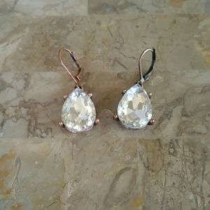 SALE! Rhinestone Teardrop Lever back Earrings NWOT