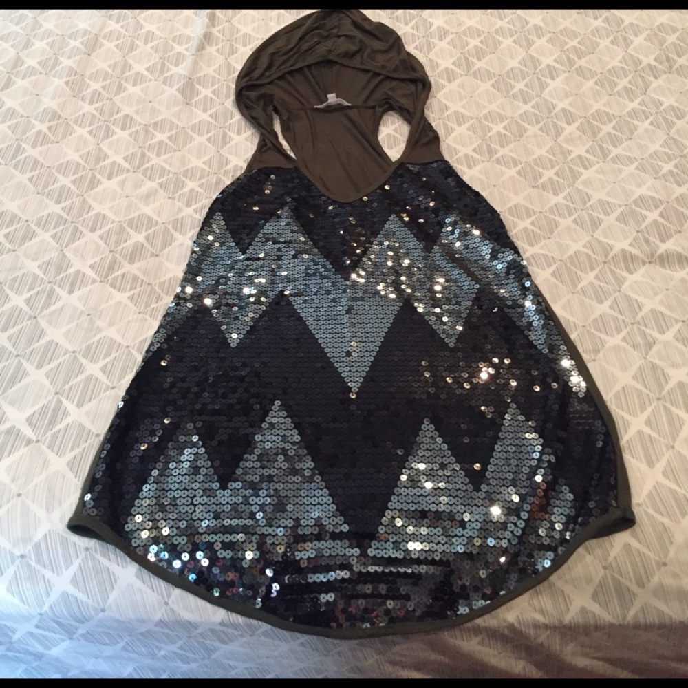 Racer-back sequin tank