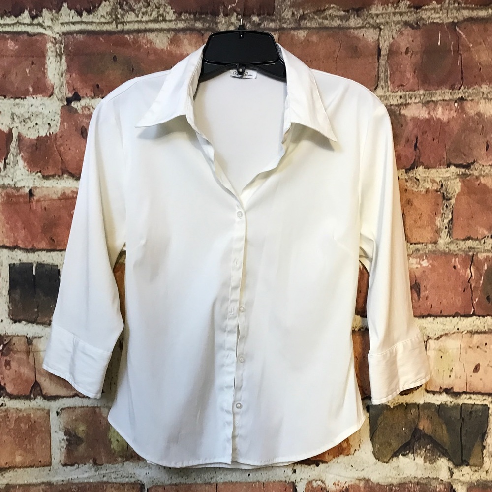 White quarter sleeve blouse
