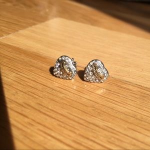 Juicy Couture Pave Heart Stud Earrings