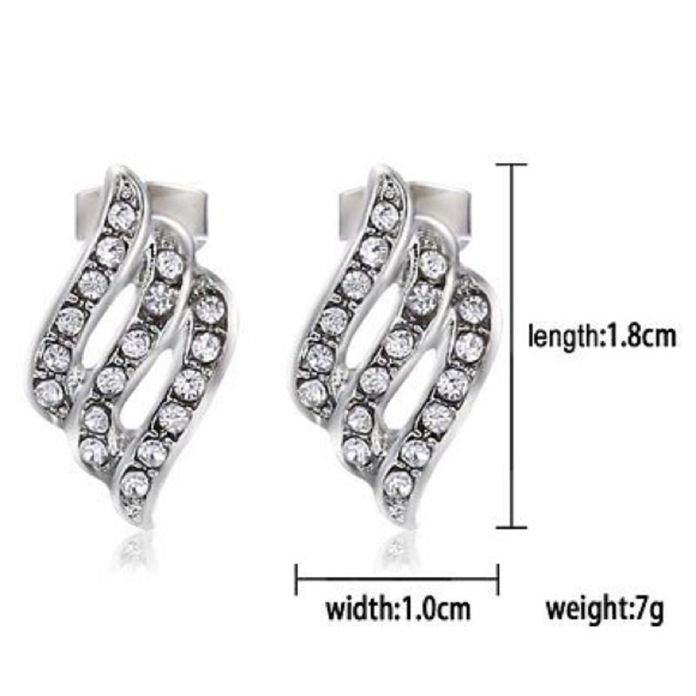 🌸 ANGEL'S WINGS Rhinestone 18-KRGP White Gold - Picture 4 of 4