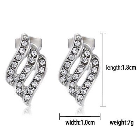 🌸 ANGEL'S WINGS Rhinestone 18-KRGP White Gold - Picture 4 of 4