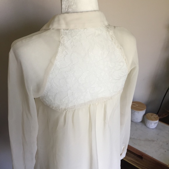 🎉 LC Lauren Conrad Sheer High Low Blouse - Picture 6 of 7