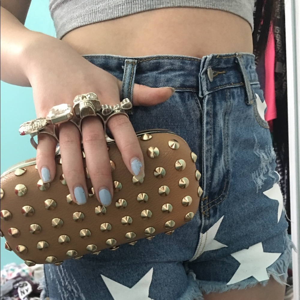 Studded Clutch with Brass Knuckles