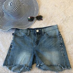 Rock & Republic distressed studded jeans shorts
