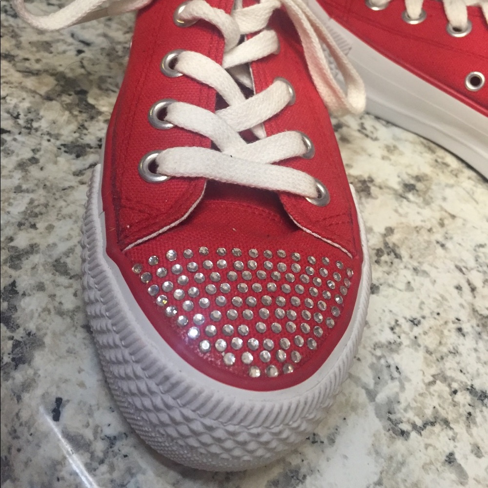 Red Soda Converse Style Rhinestone Sneaker 👟