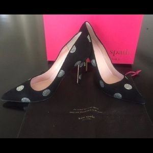 KATE SPADE Libby Black Suede Crystal Strauss (8.5)