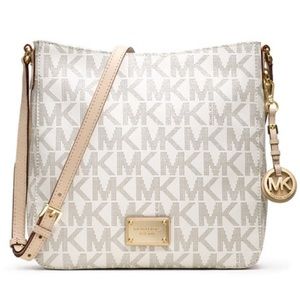 Michael Kors Crossbody Satchel Bag Jet Vanilla