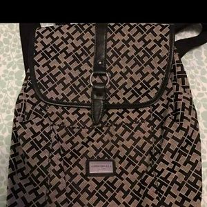 Tommy Hilfiger Leather Canvas Backpack