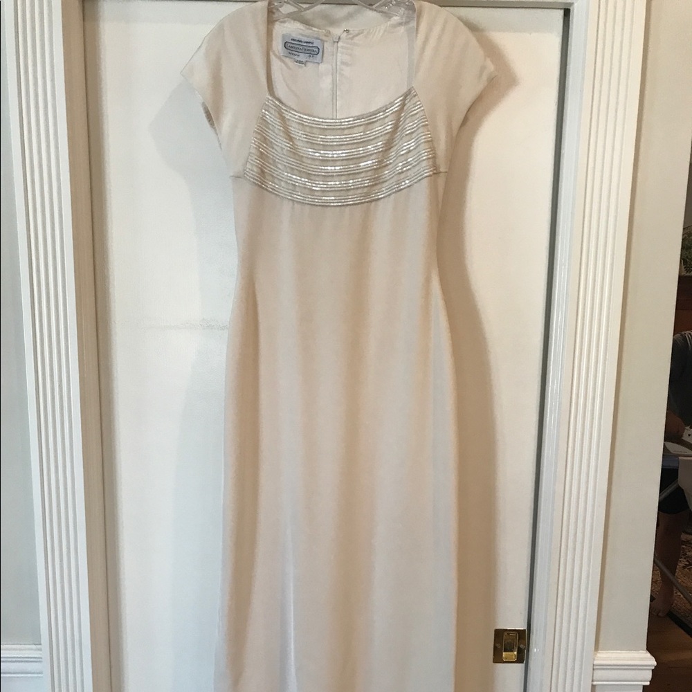 Carolina Herrera silk cream long dress (maxi)