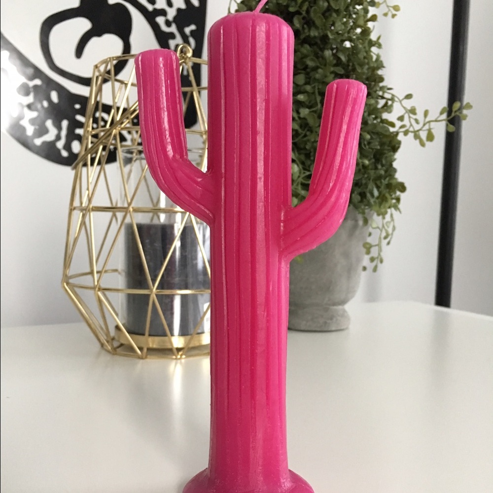 Pink Cactus Candle