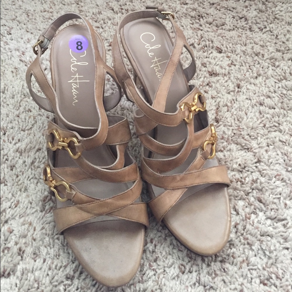 Cole Haan Nikeair Nude Strappy Sandals Heels