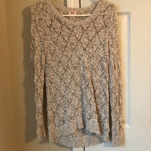 Crocheted cream sweater