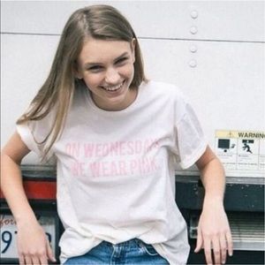 on wednesday we wear pink tshirt