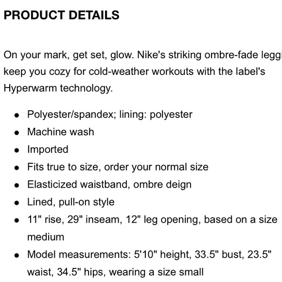 Nike hyper warm active leggings. Xs - Picture 3 of 8