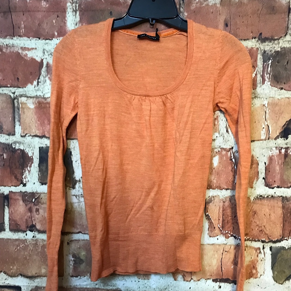 Limited orange scoop neck sweater