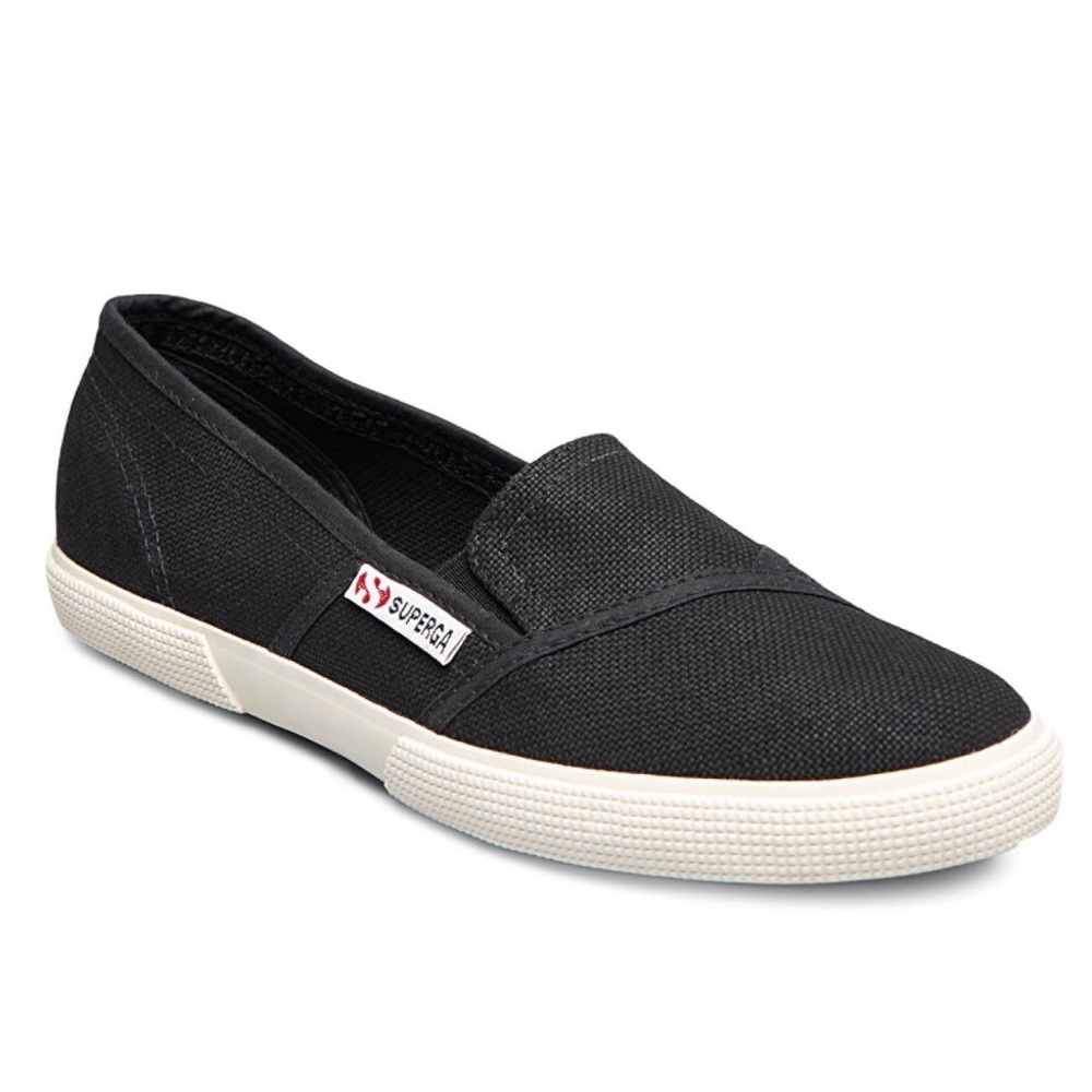 SUPERGA SLIP ON BLCK/WHITE SIZE 37 1/2