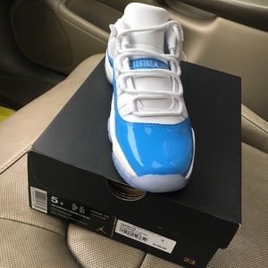Size 5 Jordan 11 lows light blue white