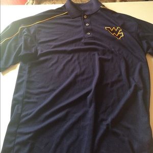 West Virginia University collar shirt.