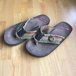 Men's Red Stripe Flip Flops