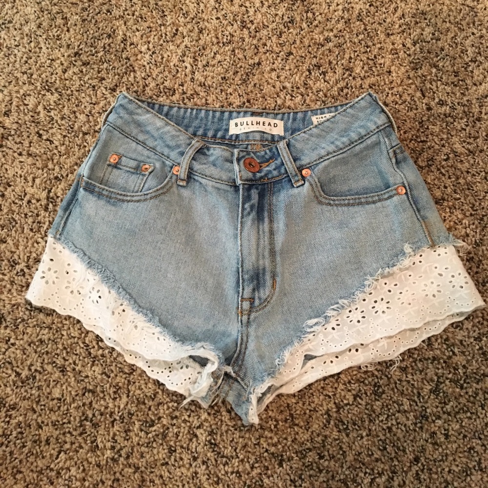 Light-Wash High Rise Short