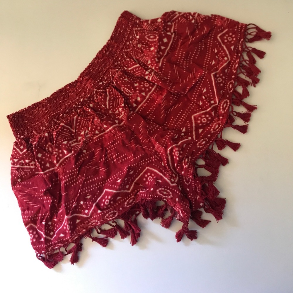 Red Tassel Shorts