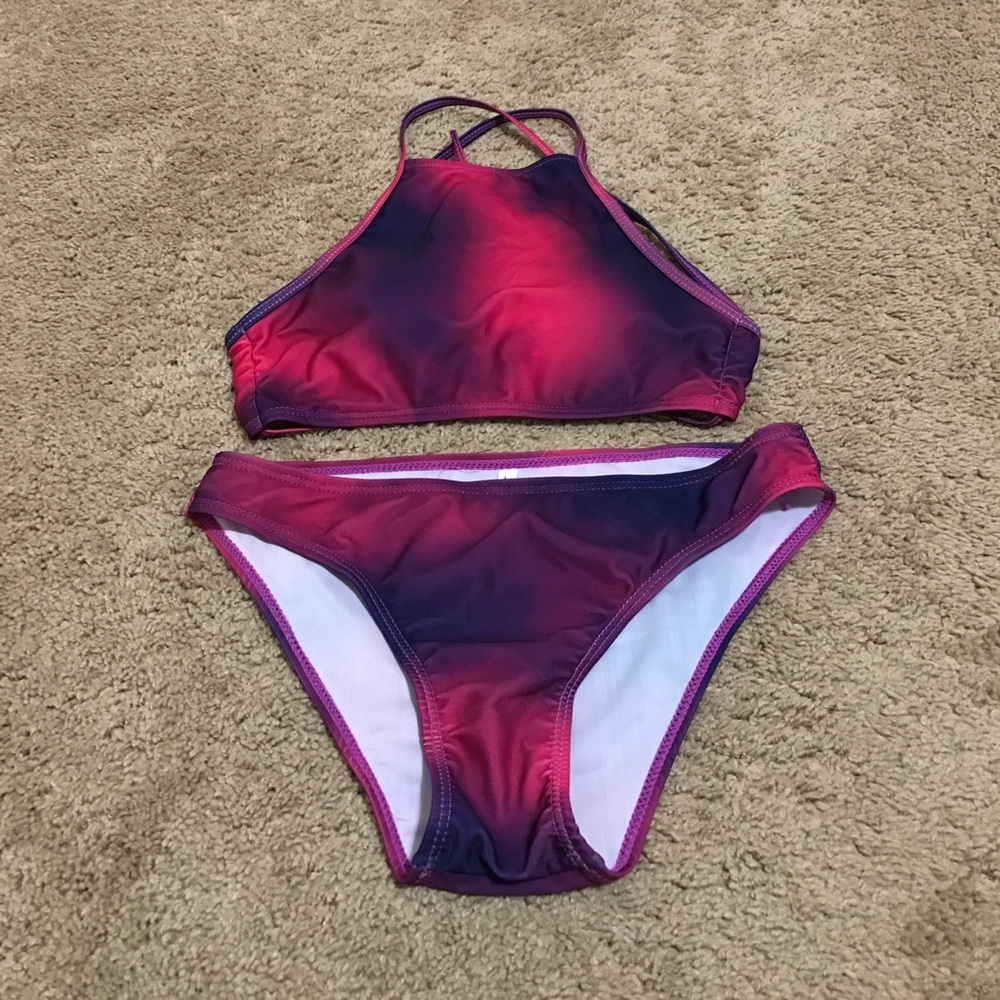 Purple and Pink Bikini Set