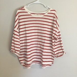Madewell Striped 3/4 sleeve blouse